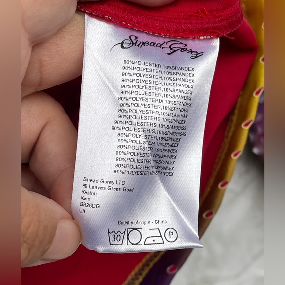 Sinead Gorey Purple & Yellow Laser-Cut Long Sleeve T-Shirt  size small - Picture 10 of 10